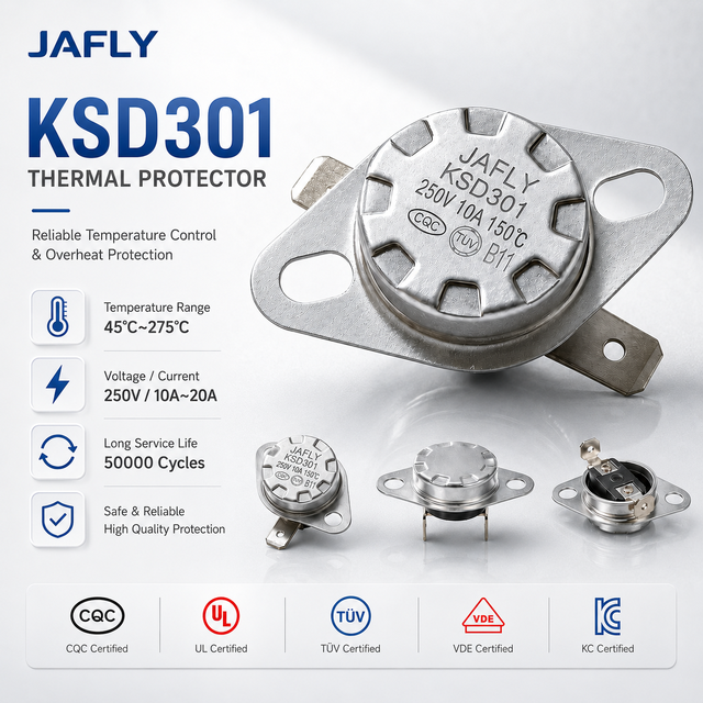 KSD301 Thermal Protector 250V 10A 16A Factory Custom Temperature Control Switch for Heater