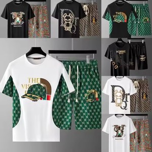 Completi Sportivi Eleganti Minimalisti da <span class=keywords><strong>Uomo</strong></span> Taglie Forti all'Ingrosso, Alta Qualità, Asciugatura Rapida, <span class=keywords><strong>Abbigliamento</strong></span> da Palestra a Manica Corta - Product Image 3