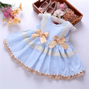 Infant Baby Girl's Spanish Princess Dress Sets Vintage Lace Bow Birthday Party Evening Dress 2pcs Fashion Clothing For Kids