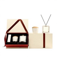 Coffret Cadeau Romantique de Luxe pour la Saint-Valentin et le Nouvel An, Ensemble de Bougies Parfumées en Cire de Soja et Diffuseur à Bâtonnets, Coffret Cadeau
