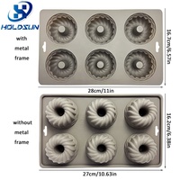 Moule à cupcakes, muffins et beignets en silicone flexible de qualité supérieure, écologique, à démoulage facile, de qualité alimentaire, 6 cavités, couleur personnalisée