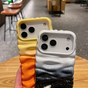 Funda para Teléfono Móvil con Degradado de Ondas Coloridas para iPhone 17 16 15 14 13 Pro Max, Textura Ondulada, Arcoíris, Cubierta Trasera Corrugada - Product Image 6