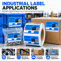 Étiquettes d'identification de produits personnalisées, code QR, autocollants en rouleau autocollants pour l'emballage des pièces avec impression bleue et noire claire