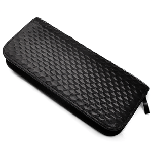 Étui de rangement pour ciseaux en cuir texturé, sac à fermeture éclair pour outils de coiffure, de barbier et de couture - Product Image 2