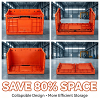 Caisse de manutention pliable et empilable LRH 600*400*340mm en plastique PP/HDPE pour le stockage logistique