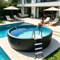 Großer Drop-Stitch-Aufstellpool Komplettset mit Poolzubehör für den Garten