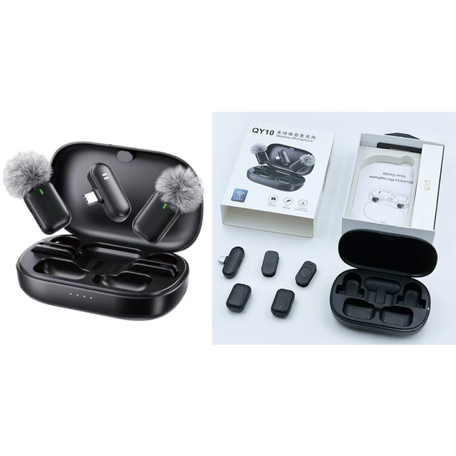 QY10 Wireless Lavalier Microphone Compatible with Mobile Phones, Computers, Live Streaming, Mini Microphone,  AI Noise Reduction