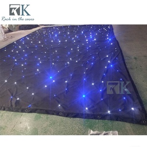 Rideau LED étoilé bleu et blanc avec perles, toile de fond pour événements avec supports en tuyaux - Product Image 2