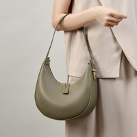 Sac à Main Luxe Haut de Gamme en Cuir Véritable Suède Grande Capacité Forme Croissant pour Épaule ou Sous le Bras pour Femme