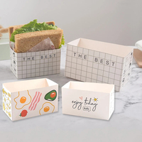 Logo jetable écologique de qualité alimentaire Boîte d'emballage pour sandwich carré épais Récipient alimentaire à emporter biodégradable