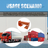 Serrure de porte de conteneur JH-Mech à utiliser avec des serrures de conteneur de type barre à came pour semi-remorques, serrure de porte de conteneur en acier orange