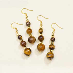 Tigers Eye Crystal Bead Earrings - Golden Healer Energy Healing <strong>Engraved</strong> Souvenir De Mariage Jewelry - Product Image 1