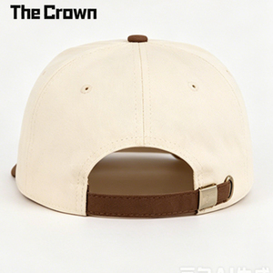 Casquette de baseball structurée à 5 panneaux avec logo personnalisé, vente en gros, broderie 3D, bicolore, crème et marron, fabricant de casquettes - Product Image 4