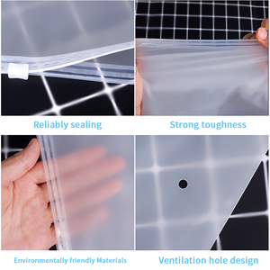 <strong>Black</strong> Zip Plastic Packaging Slider Ziplock Custom Frosted Zipper Bag for Clothing - Product Image 6