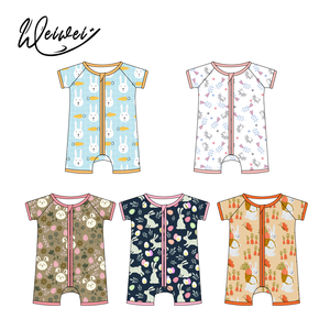 <span class=keywords><strong>Pigiama</strong></span> Estivo per Neonati in Bambù con Zip, Disponibile in Stock Locale USA, Personalizzabile, Pronto per la Spedizione - Product Image 1