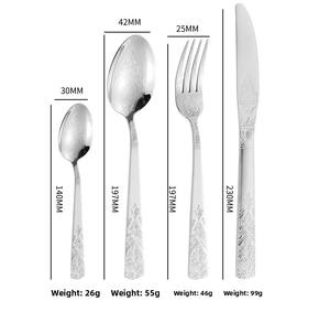 Juego de Cuchillo, Tenedor y Cuchara de Acero Inoxidable 410 con Diseño Martillado de Estilo Nórdico Minimalista - Product Image 4