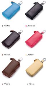 Porte-clés en cuir véritable pour hommes et femmes, organiseur de clés, pochette pour clés de voiture, étui pour clés, sac à fermeture éclair, porte-clés pour femmes et hommes - Product Image 4