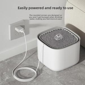 Fontaine à eau automatique de haute qualité pour animaux de compagnie – Innovante et écologique avec bols en plastique carbone solide remplaçables – Distributeur d'eau carré pour chiens - Product Image 1