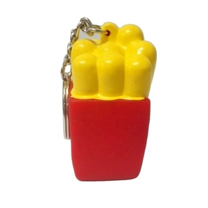 Llavero de plástico con diseño de patatas fritas de la serie de animales, con ojos saltones, juguete de apretar, venta al por mayor, personalizado - Product Image 5