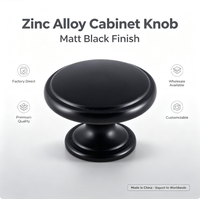Boutons de meuble en alliage de zinc lisse, en forme de champignon bombé, pour portes d'armoires, commodes, placards et tiroirs de cuisine