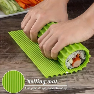 Rollo de mano de silicona portátil, herramienta para enrollar Sushi, fácil de limpiar, sin moho, alfombrilla japonesa para Sushi, excelente para el hogar - Product Image 2