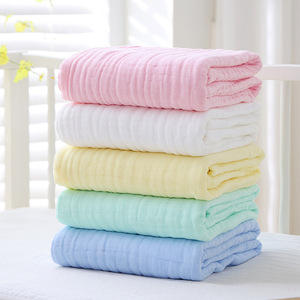 Toalla de Gasa para Bebé Qidou, 110x105cm, Seis Capas de Algodón, Color Sólido, Toalla de Baño para Bebés - Product Image 1