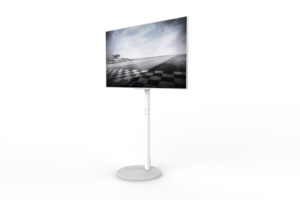 Support <span class=keywords><strong>TV</strong></span> moderne et élégant pour salon, support <span class=keywords><strong>TV</strong></span> au sol pour studio avec lampe et roulettes sur la base pour LG - Product Image 4