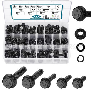 High Strength Flange Bolt Set 272pcs Hexagonal M6 M8 M10 Grade 10.9 Carbon Steel With Nuts For Assembly - Product Image 1