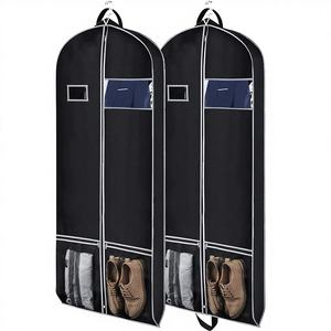 <span class=keywords><strong>Housse</strong></span> <span class=keywords><strong>de</strong></span> vêtement noire pliable en tissu non tissé, anti-poussière et anti-humidité, <span class=keywords><strong>pour</strong></span> le rangement des vêtements et des manteaux, style moderne et minimaliste, à suspendre - Product Image 1