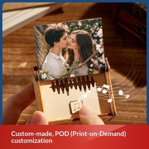 Caja <span class=keywords><strong>de</strong></span> Música Rectangular <span class=keywords><strong>de</strong></span> Madera Maciza Personalizable con Canción, Voz, Foto y Texto, Estilo Moderno Minimalista, Regalo para el Día <span class=keywords><strong>de</strong></span> <span class=keywords><strong>la</strong></span> <span class=keywords><strong>Madre</strong></span> - Product Image 3