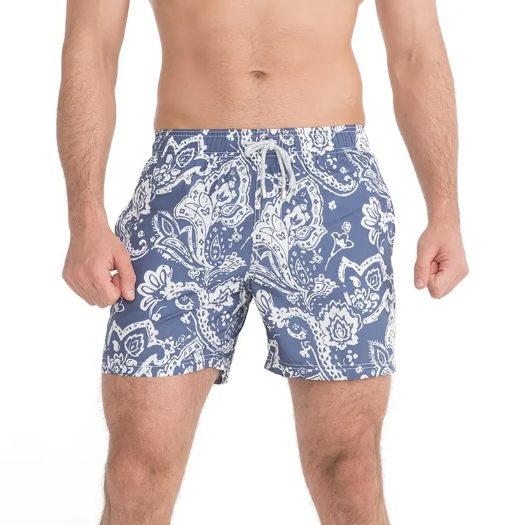 Pantalones cortos de natación personalizados para hombre, bañadores de playa, pantalones cortos de surf reciclados de secado rápido, impermeables con forro