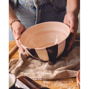 21cm 1.5L gốm Bát salad thiết kế mới lạ đồ đá bát mì đặt cho nhà bếp sô cô la màu Carton Đóng Gói - Product Image 4