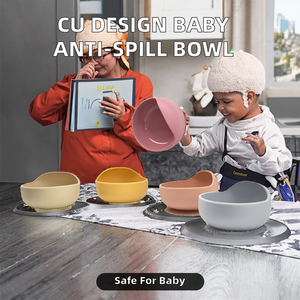 Divisor de succión antiderrame seguro de silicona estilo dibujos animados diseño personalizado OEM ODM cuenco de alimentación vajilla de comedor para bebés - Product Image 2