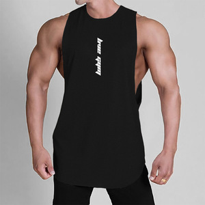 Camiseta sin mangas de fitness para hombre, de mezcla de algodón tejido, con estampado láser y sin necesidad de planchado |   Camiseta Deportiva Elástica de Secado Rápido |   Ropa Deportiva y para Actividades al Aire Libre de Verano - Product Image 1