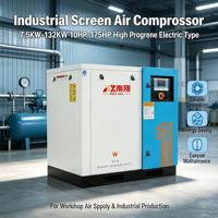 Compresseur d'air à spirale sans huile 100% électrique industriel Nanxiang 7,5 kW 10 CV 10 bars provenant d'un fournisseur professionnel