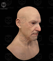 Masque Chauve en Silicone Réaliste de Haute Qualité – Design Chauve et Plissé pour Homme, Réutilisable, Respirant, Écologique, Confortable, pour Fêtes et Jeux de Rôle