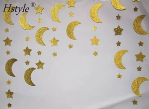 Guirlande de lune et d'étoiles scintillantes dorées de 10 pieds/3 mètres, fête d'<span class=keywords><strong>anniversaire</strong></span> pour enfants, chambre d'enfant, décorations de l'Aïd Moubarak, Ramadan, SD663 - Product Image 5