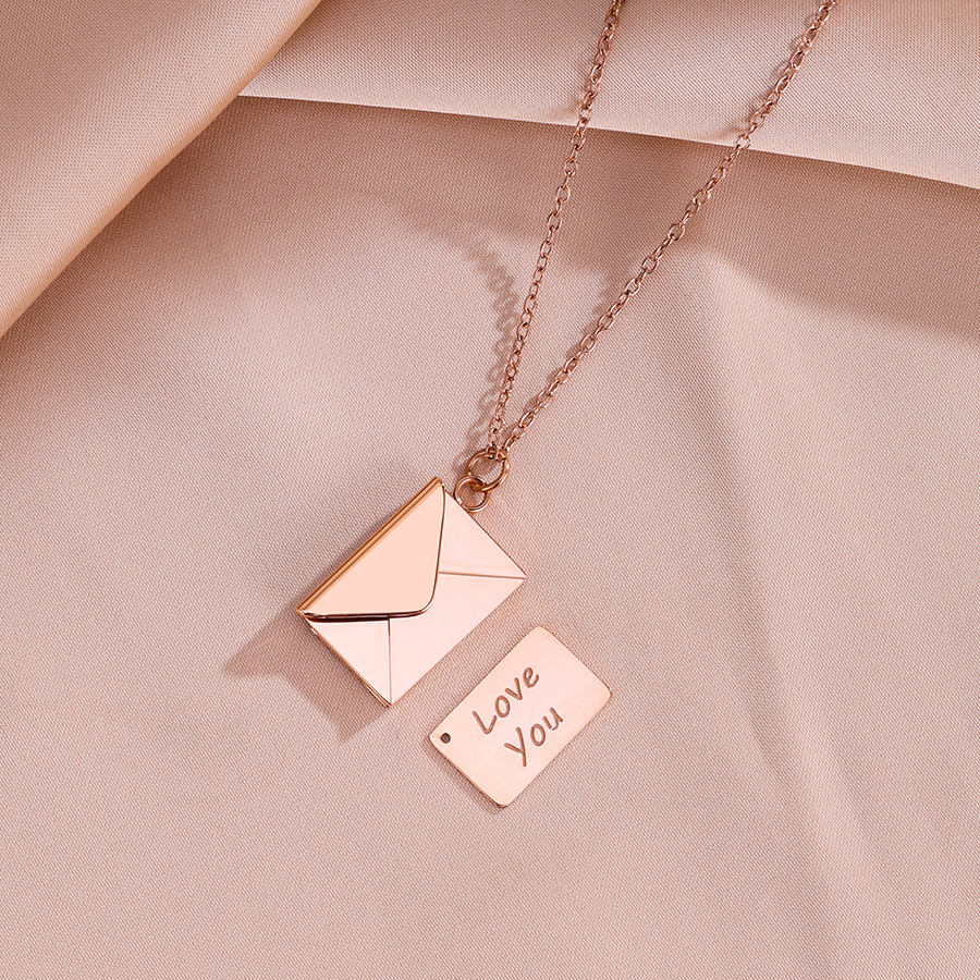 rose gold color with letter love you