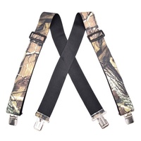 Camo ชุดเอี๊ยมกางเกงสำหรับผู้ชาย,สายเอี๊ยมกางเกงลายพรางด้านหลังสำหรับงานหนักพร้อมคลิป2นิ้วกว้าง