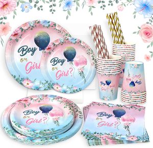 DAMAI - Juego de Artículos de Decoración para Fiestas Temáticas Personalizadas, Juego de Vajilla de Papel para Fiestas de Baby Shower para Niños o Niñas - Product Image 1