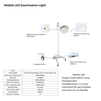 Lampe d'examen mobile LED professionnelle 360 mm à intensité variable en continu, haute luminosité, pour interventions mineures en clinique et usage vétérinaire