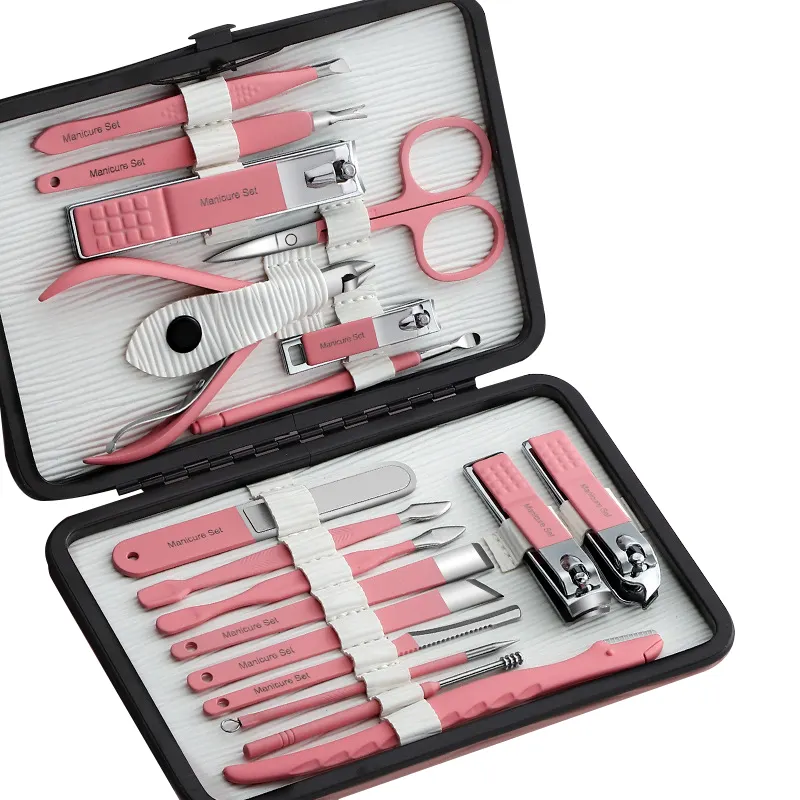 Offre Spéciale 18 en 1 ensemble de manucure et de pédicure ensemble de coupe-ongles en acier inoxydable Kit de toilettage outils de coupe-ongles pour la maison