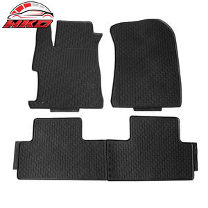 Tapis de sol en latex noir robuste pour Honda Civic Sedan 2012-2015, avant et deuxième rangée, style OEM, imperméables - Product Image 1