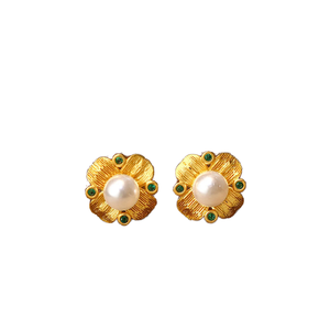 Boucles d'oreilles vintage rétro style littéraire d'<span class=keywords><strong>occasion</strong></span> haut de gamme Sweet Palace Boucles d'oreilles argent aiguille perle accessible <span class=keywords><strong>luxe</strong></span> mode goujon - Product Image 6