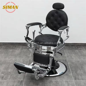 Siman Recline verstellbarer moderner Retro Friseurs tuhl Hochwertiger schwarzer Metall Salons tuhl für Männer Großhandels preis zum Verkauf - Product Image 5