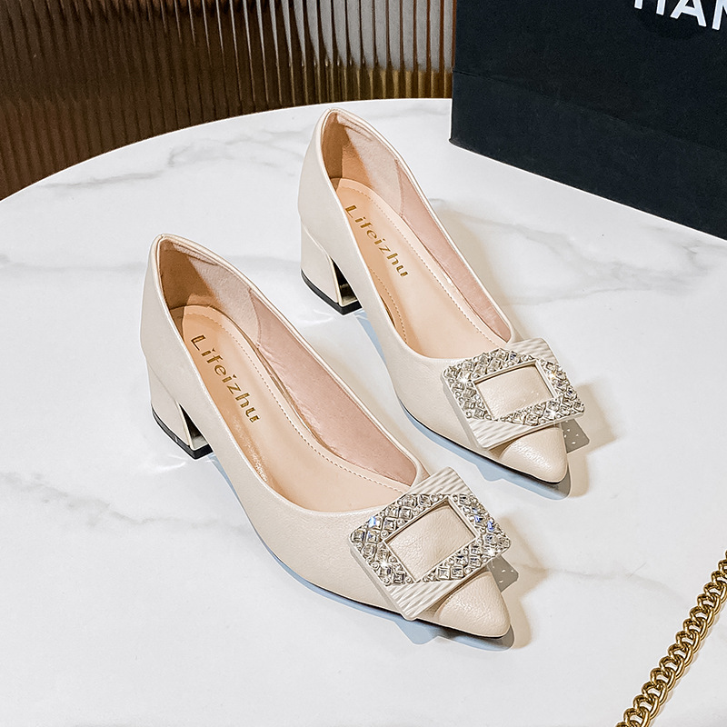 Large Size Women's Shoes for Summer 2025 New Pointed High Heels Thick  Matching Shoes Women's Evening Shoes| Alibaba.com