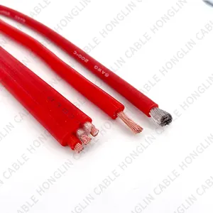 Cable de alto voltaje 180 grados Cable trenzado de silicona resistente al calor inversor de energía de batería Cable de cables de goma de silicona