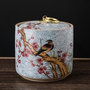 Caddy de té de cerámica esmaltada de Color, tapa de tarro de almacenamiento chino, diseño japonés, estilo Retro, ecológico, Escuela trasera, té de Kung Fu - Product Image 2