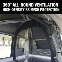 Tente de camping pliable portable 4 saisons pour usage familial, double couche, 2 chambres, 3 salles, en tissu Oxford imperméable 2000-3000mm
