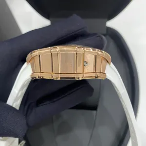 Reloj cronógrafo automático de lujo en titanio y oro rosa con caja trasera calada; reloj casual de negocios para hombre. - Product Image 4